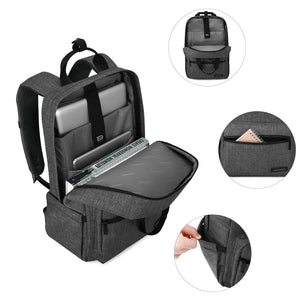Heather Black Water Resistant Laptop Travel Backpack (14")